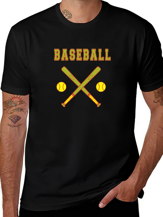 Baseball Graphic Tee - Crossed Bats Design