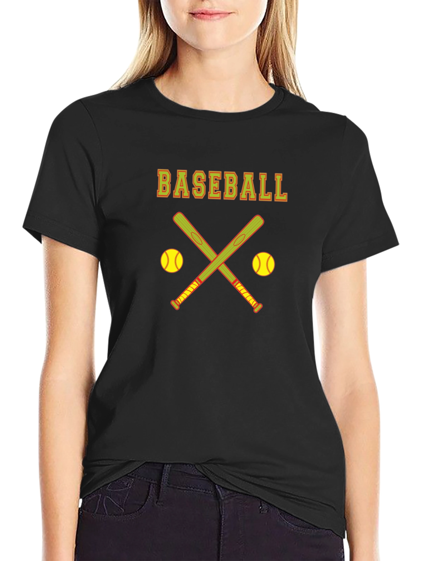 Baseball Graphic Tee - Crossed Bats Design