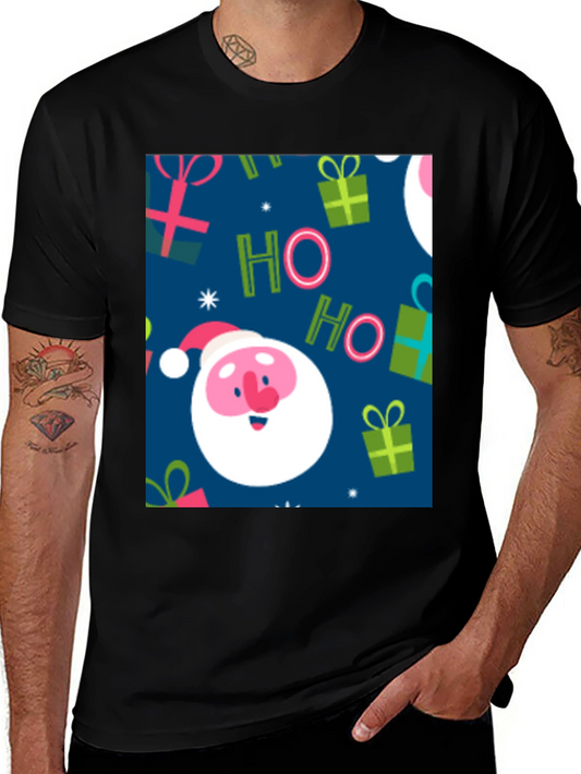 Festive Santa Claus Christmas Pattern T-Shirt