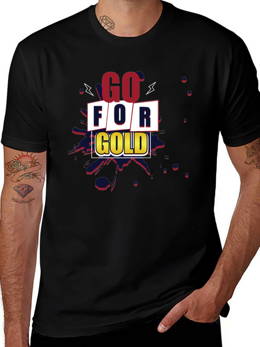 Go For Gold Graphic Tee - Black Short Sleeve