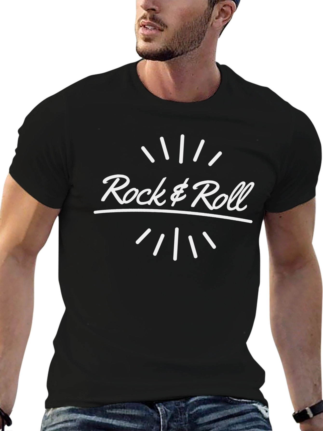 Rock & Roll Graphic Tee - Classic Black T-Shirt