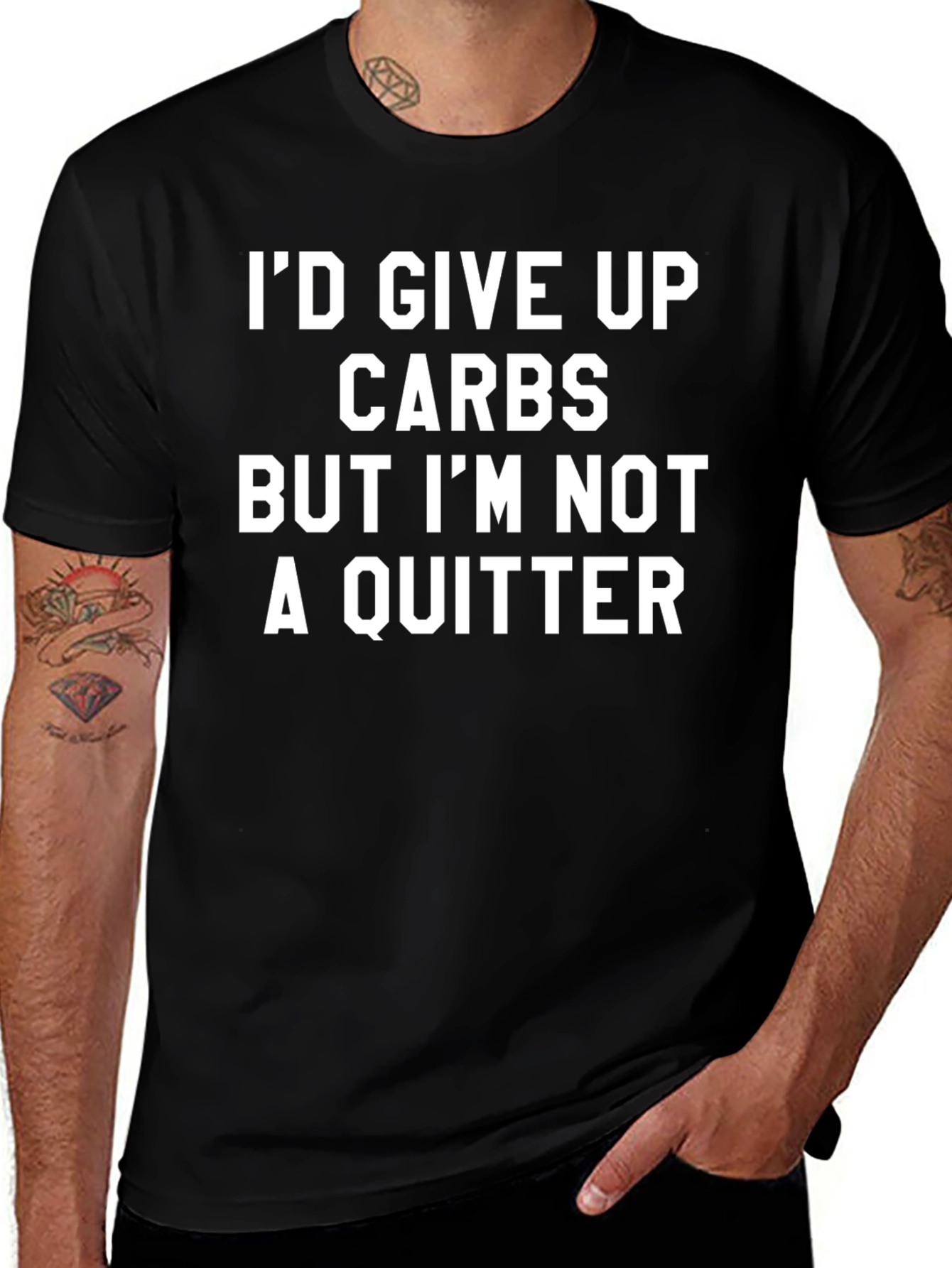 Funny Carbs T-Shirt - Im Not A Quitter Tee