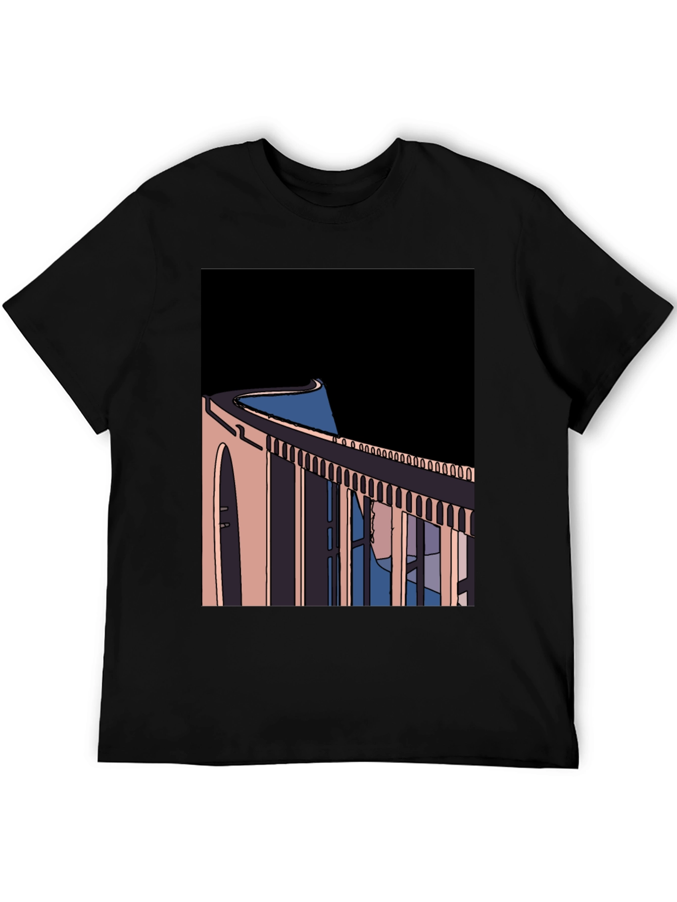 Abstract Bridge Graphic Tee - Black