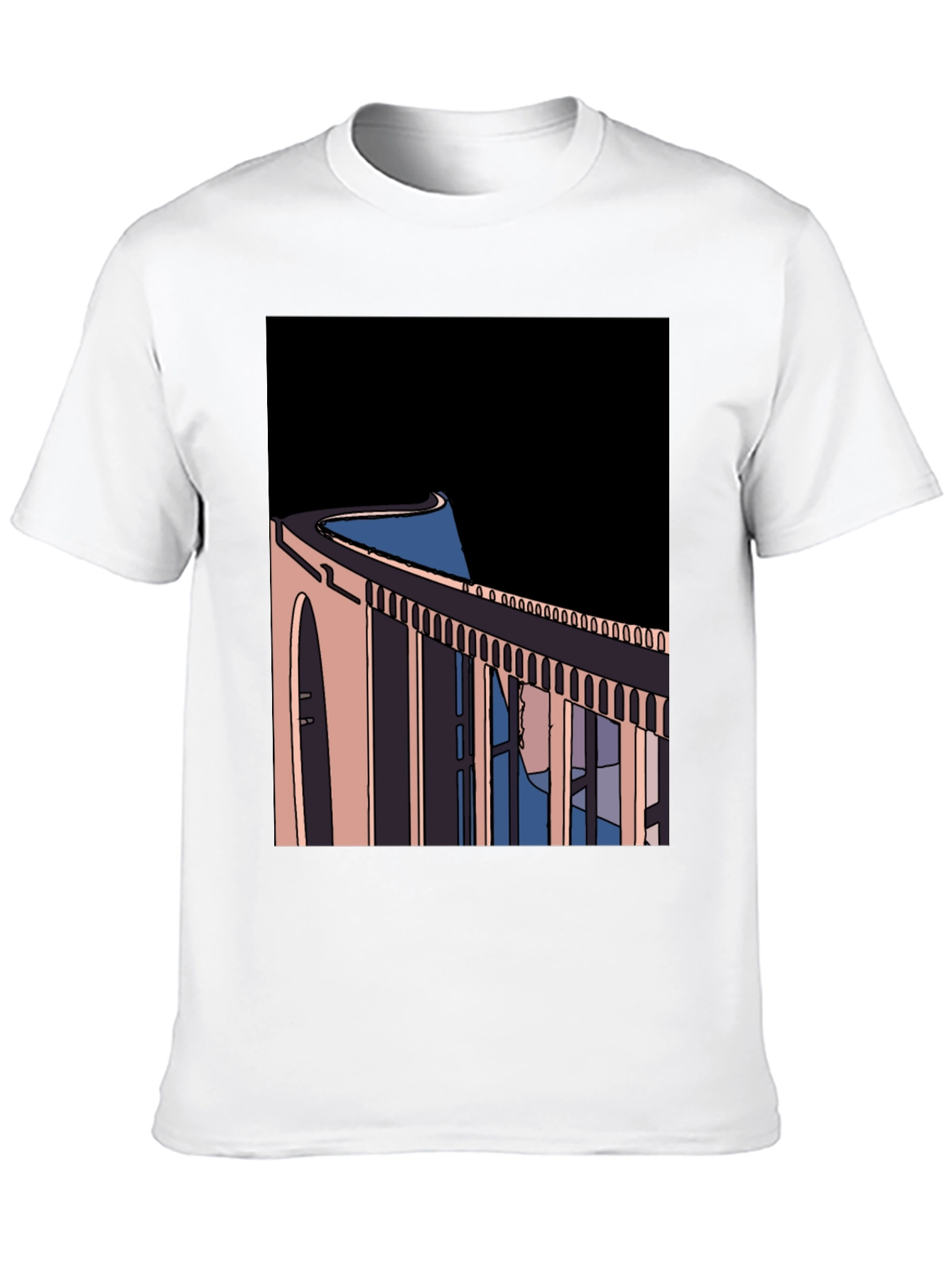 Abstract Bridge Graphic Tee - Black