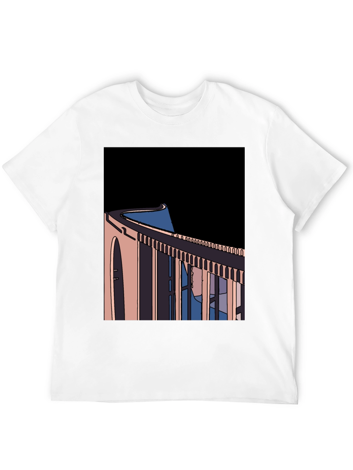 Abstract Bridge Graphic Tee - Black