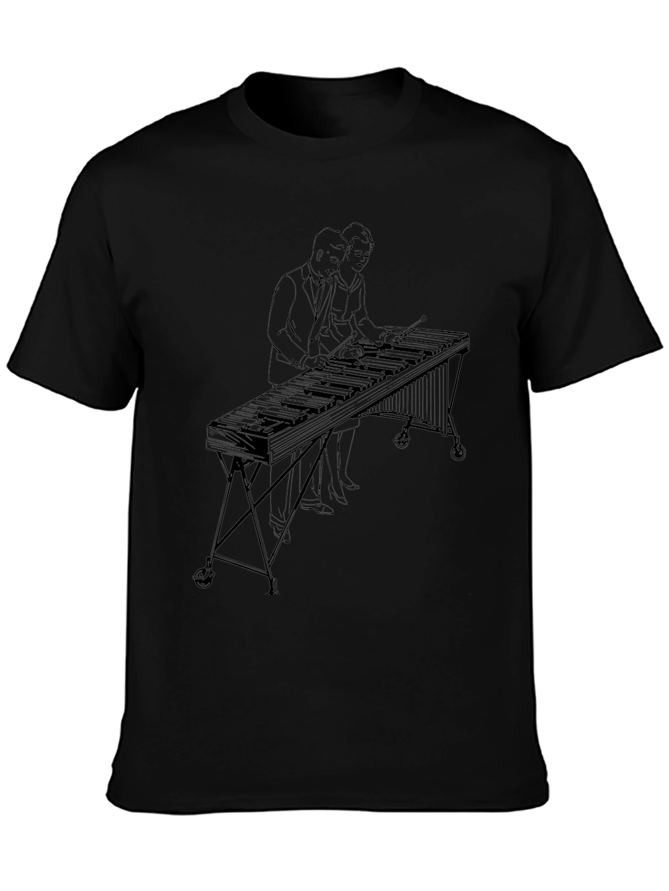 Marimba Duo T-Shirt - Black Cotton Tee