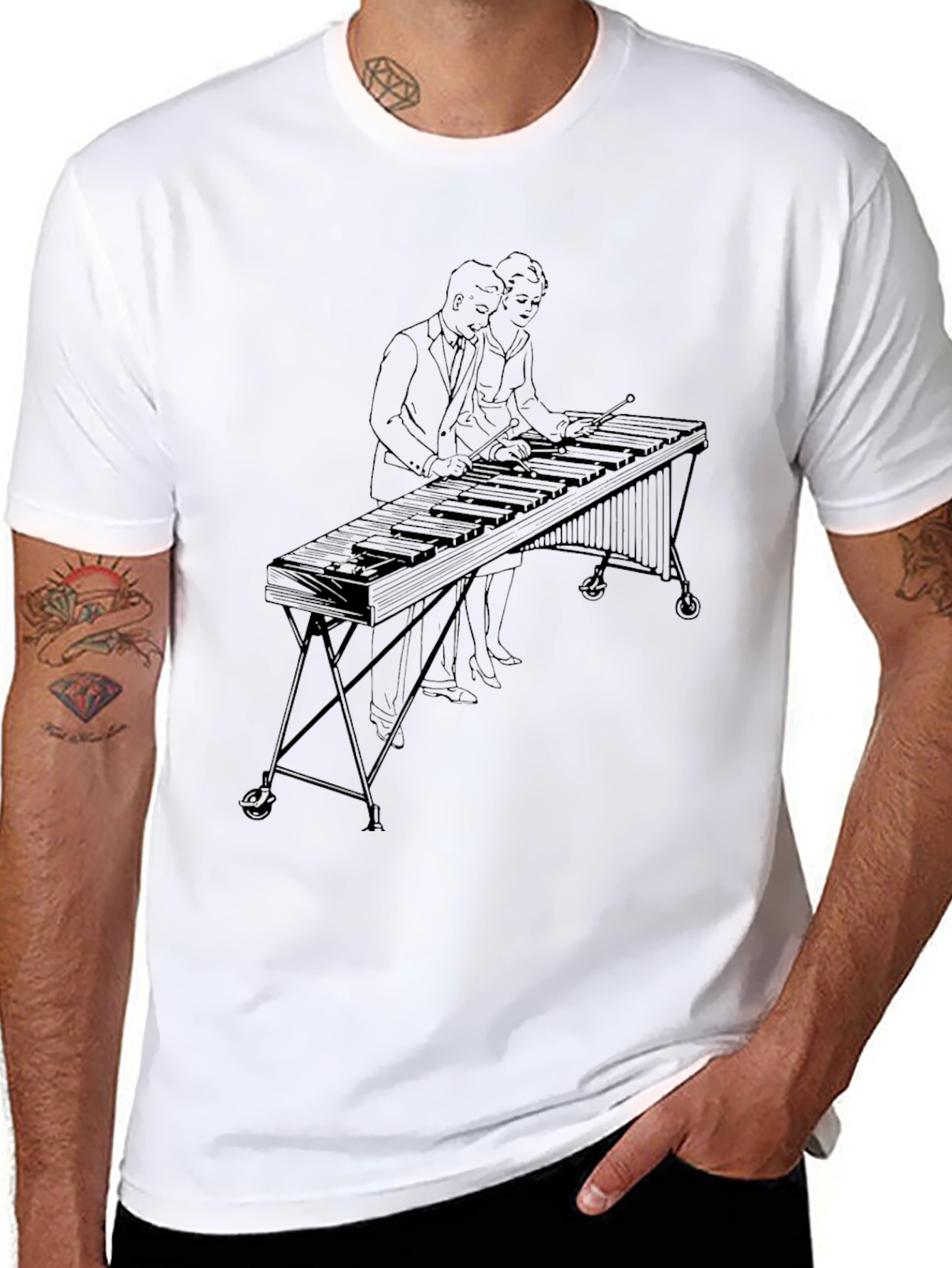 Marimba Duo T-Shirt - Black Cotton Tee