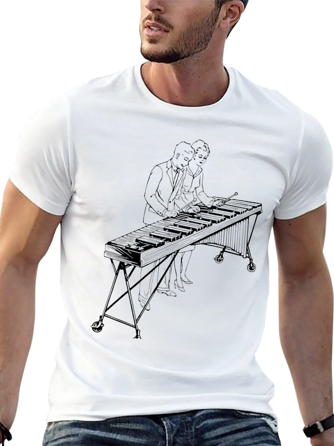 Marimba Duo T-Shirt - Black Cotton Tee