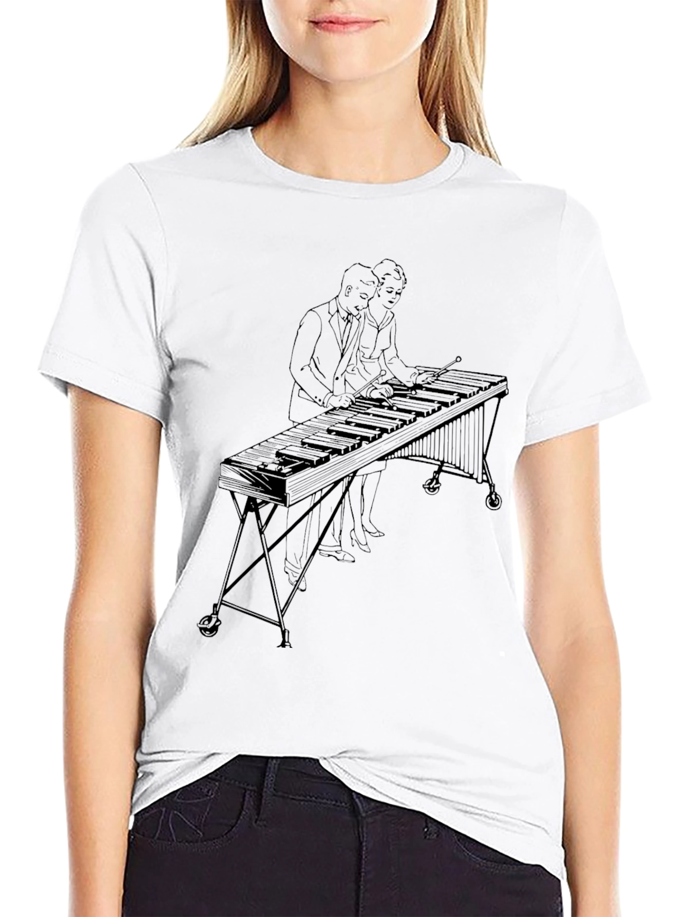 Marimba Duo T-Shirt - Black Cotton Tee