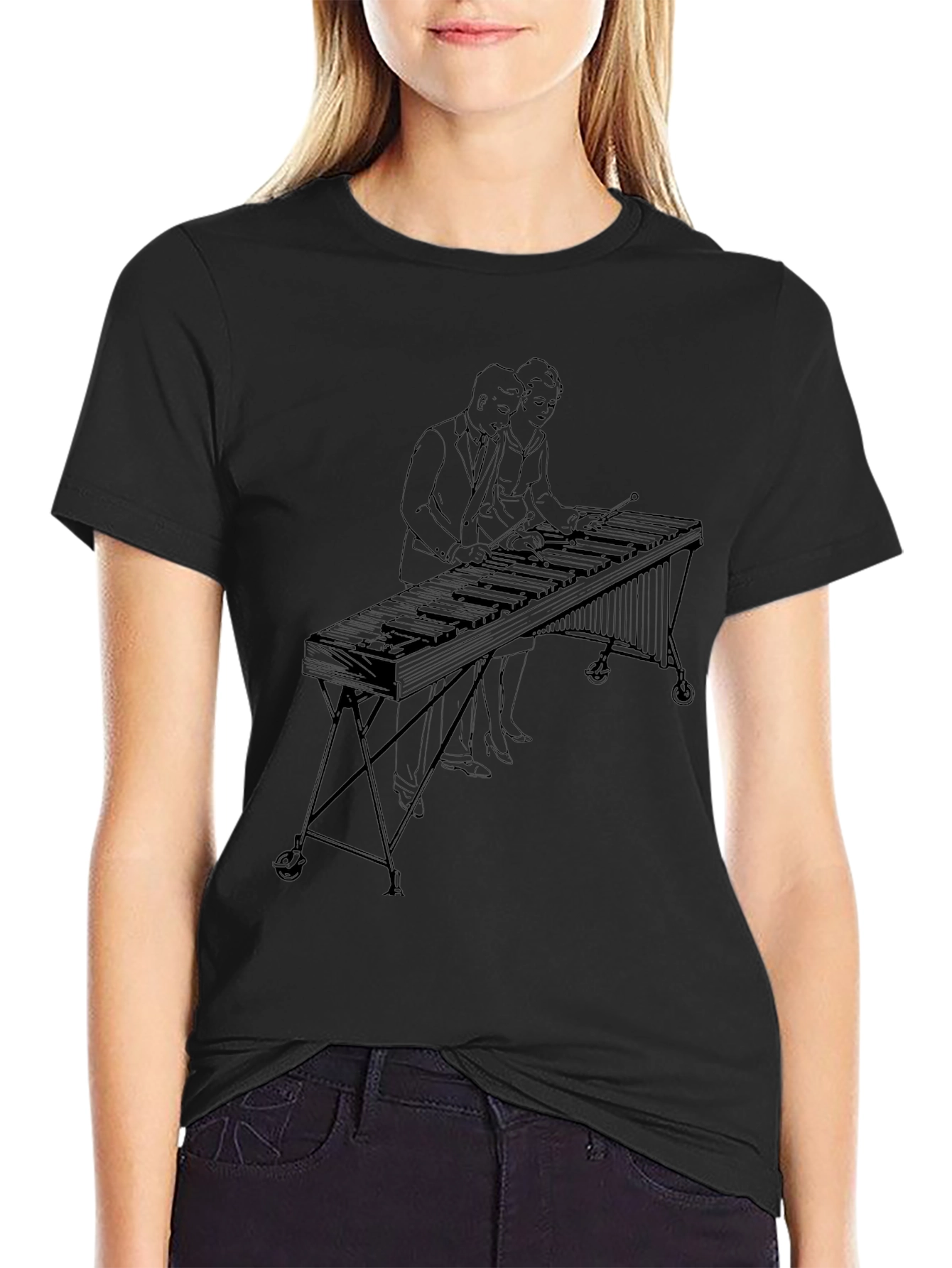 Marimba Duo T-Shirt - Black Cotton Tee