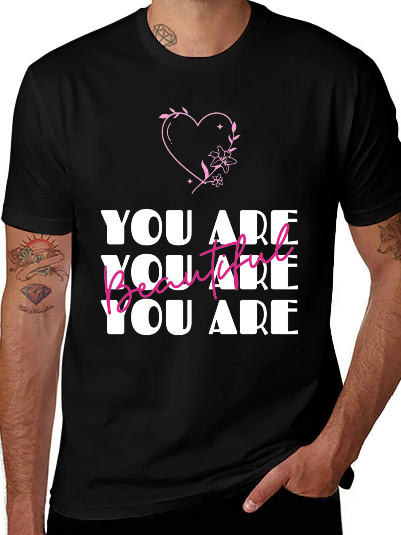 You Are Beautiful Graphic Tee - Stylish Comfort