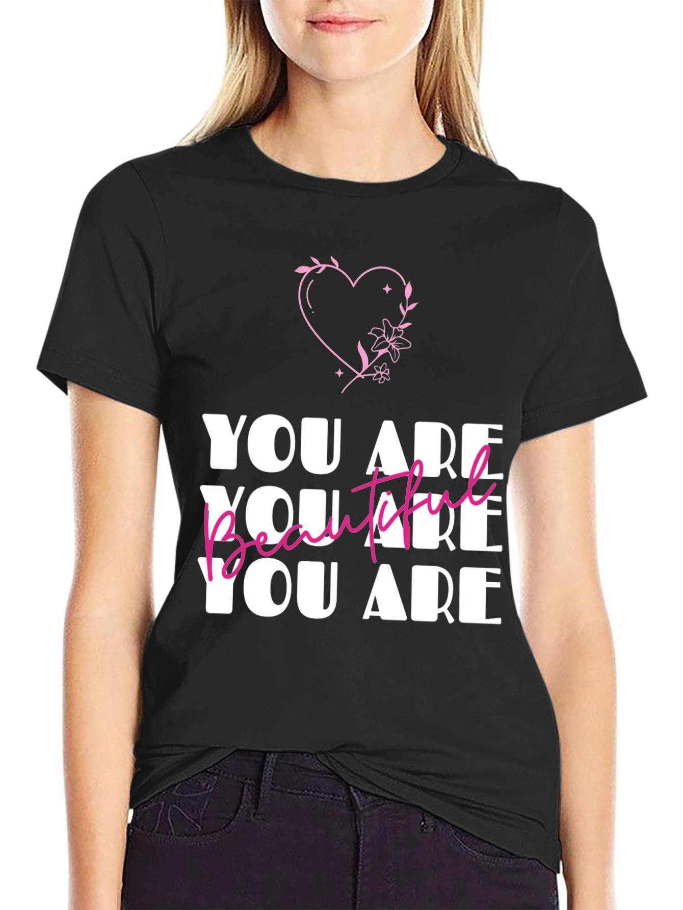 You Are Beautiful Graphic Tee - Stylish Comfort
