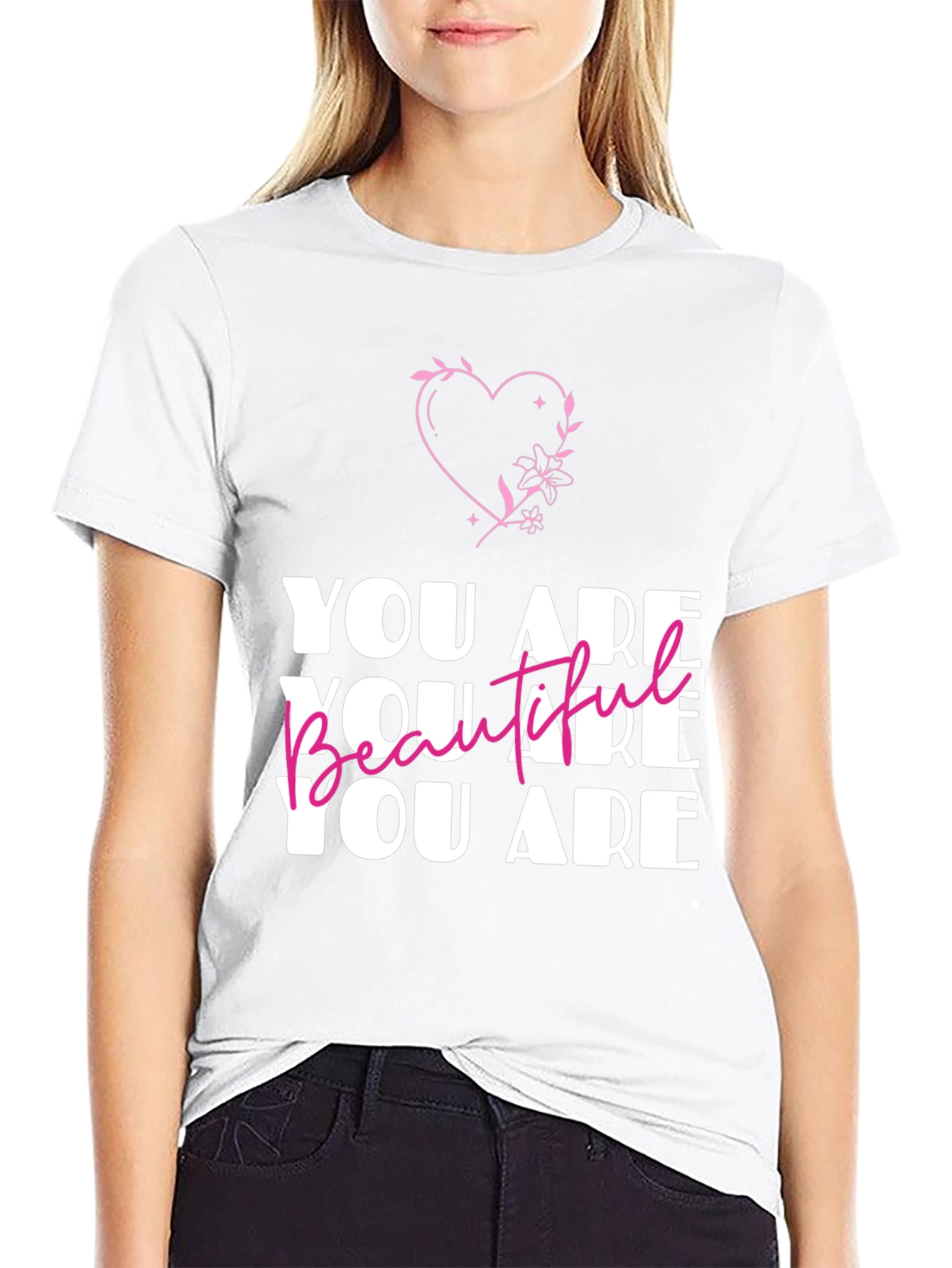 You Are Beautiful Graphic Tee - Stylish Comfort