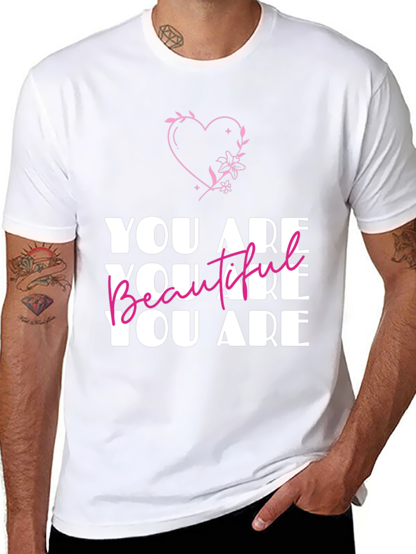 You Are Beautiful Graphic Tee - Stylish Comfort