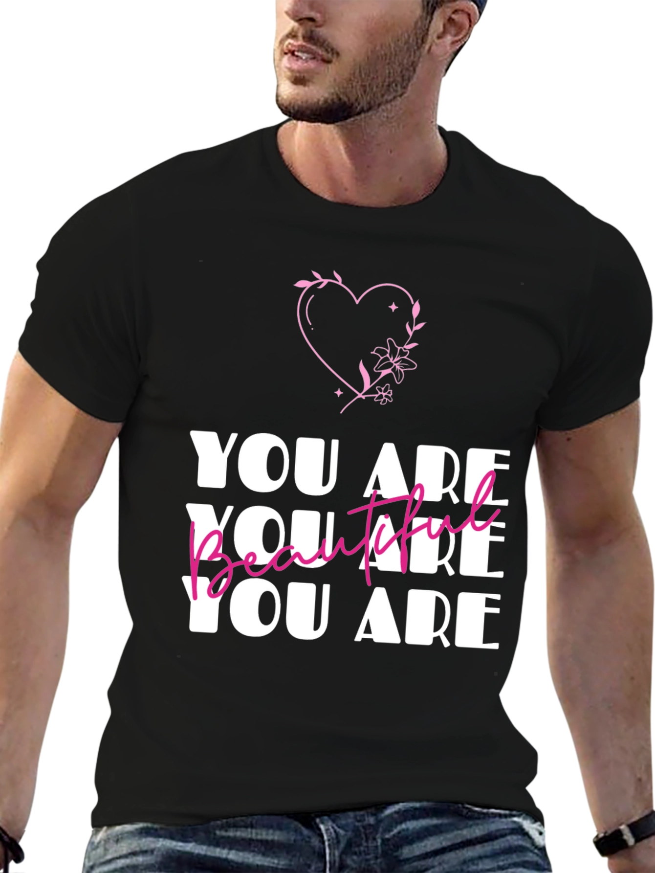 You Are Beautiful Graphic Tee - Stylish Comfort