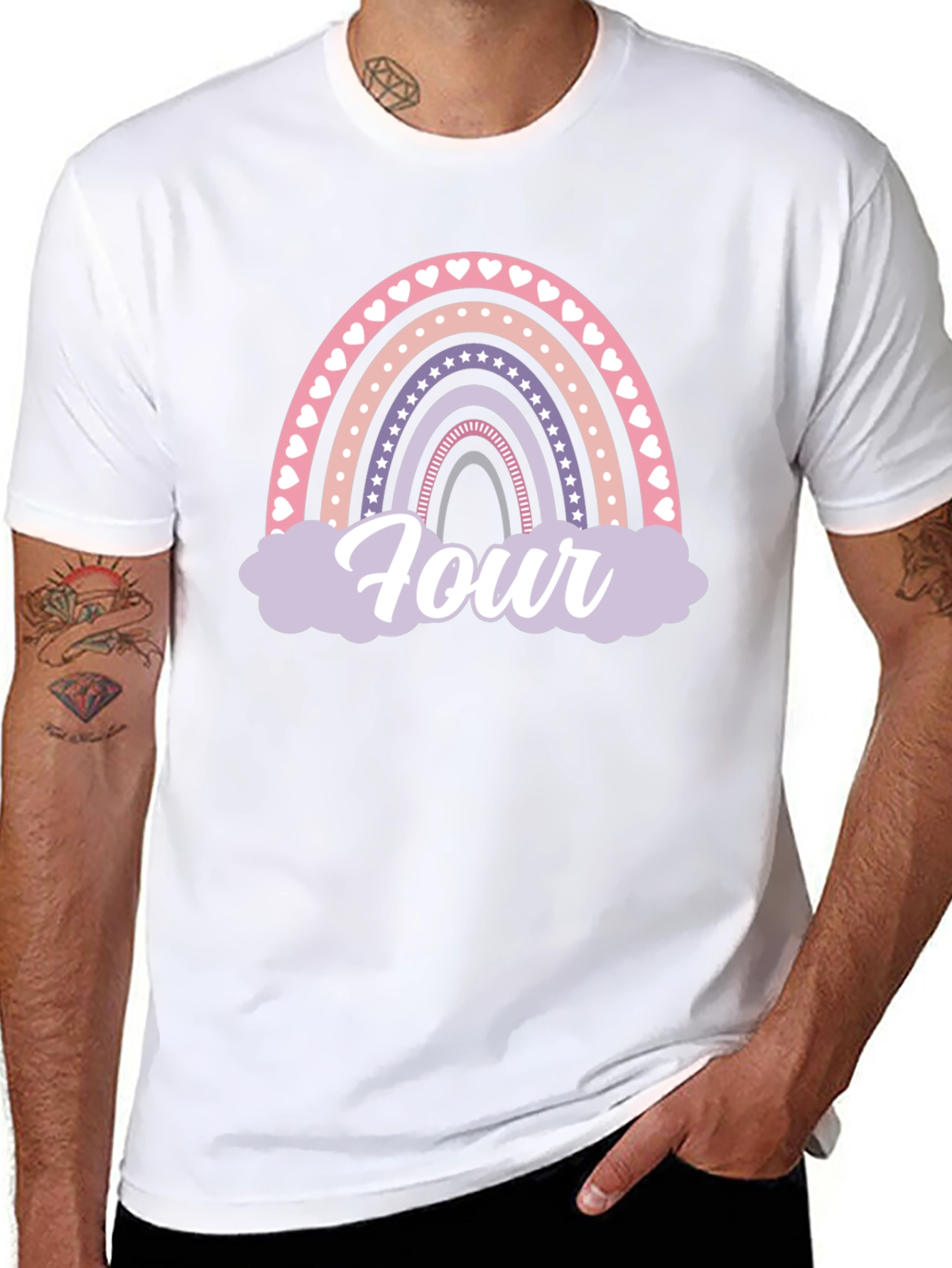 Rainbow Four Birthday T-Shirt