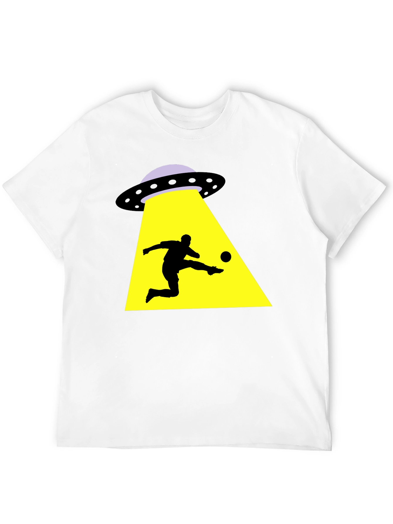 Alien Abduction Soccer T-Shirt - Black Cotton Tee