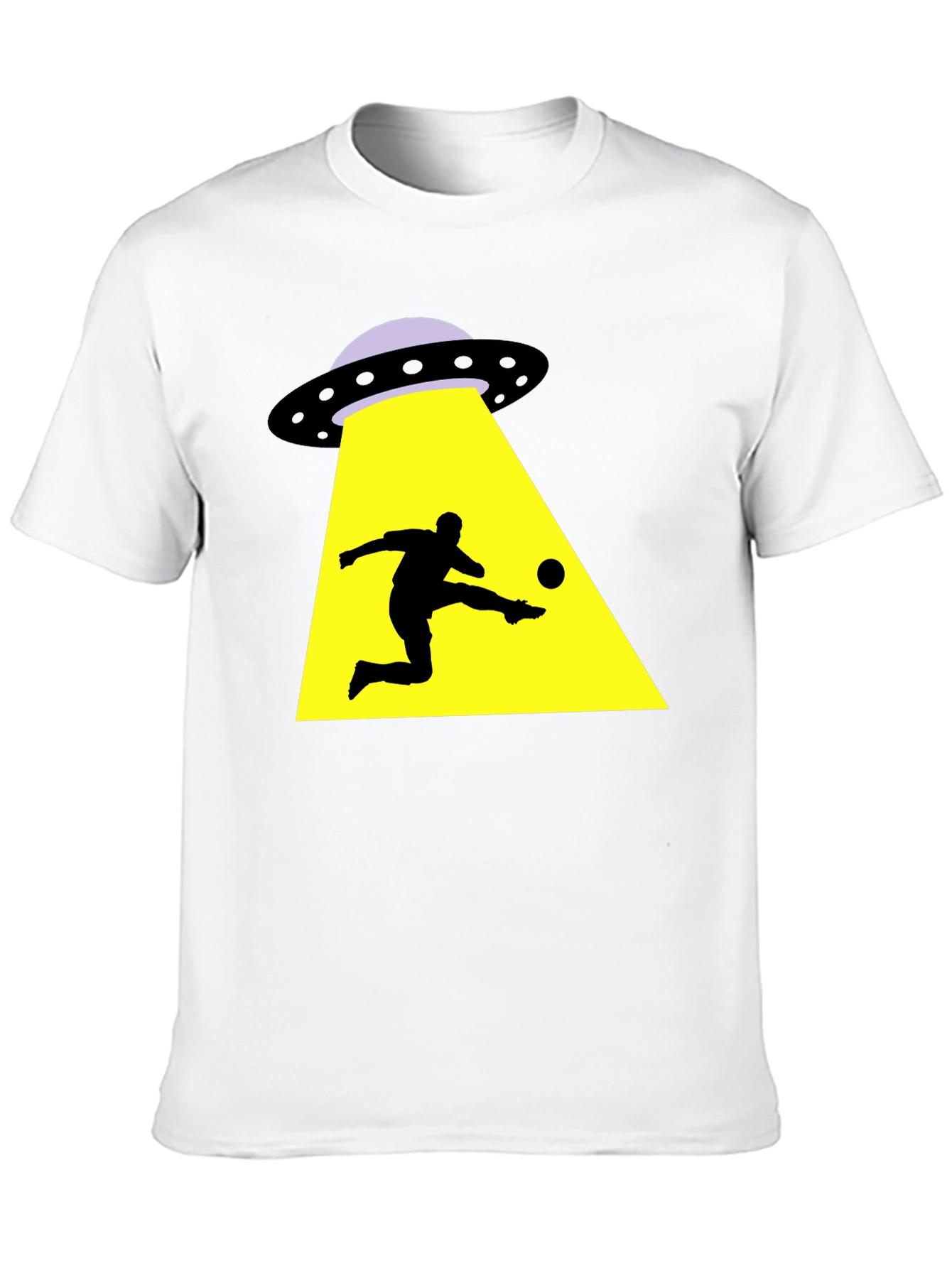 Alien Abduction Soccer T-Shirt - Black Cotton Tee