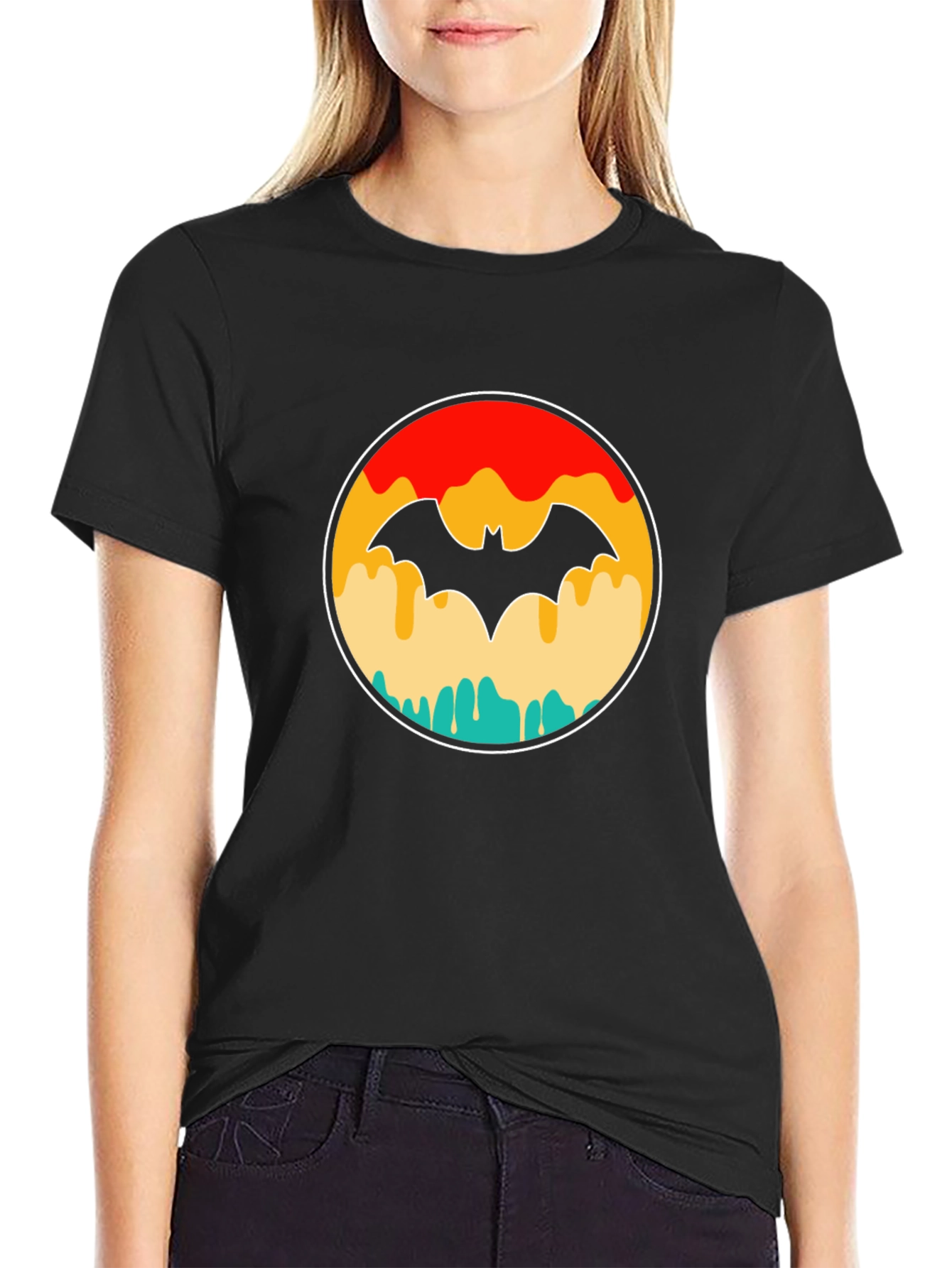 Retro Batman T-Shirt - Graphic Print Black Tee