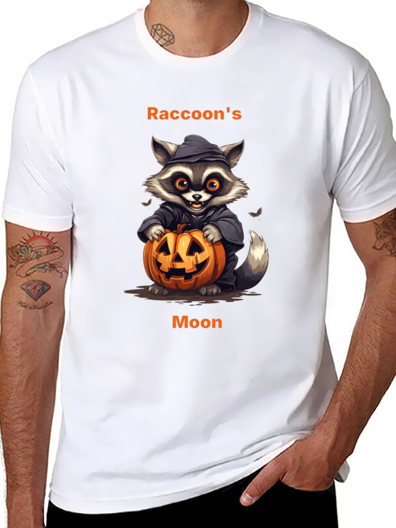 Raccoons Moon Halloween T-Shirt