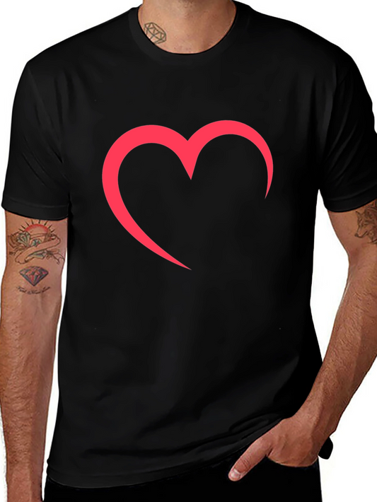 Heart Graphic Tee - Stylish Black Cotton T-Shirt