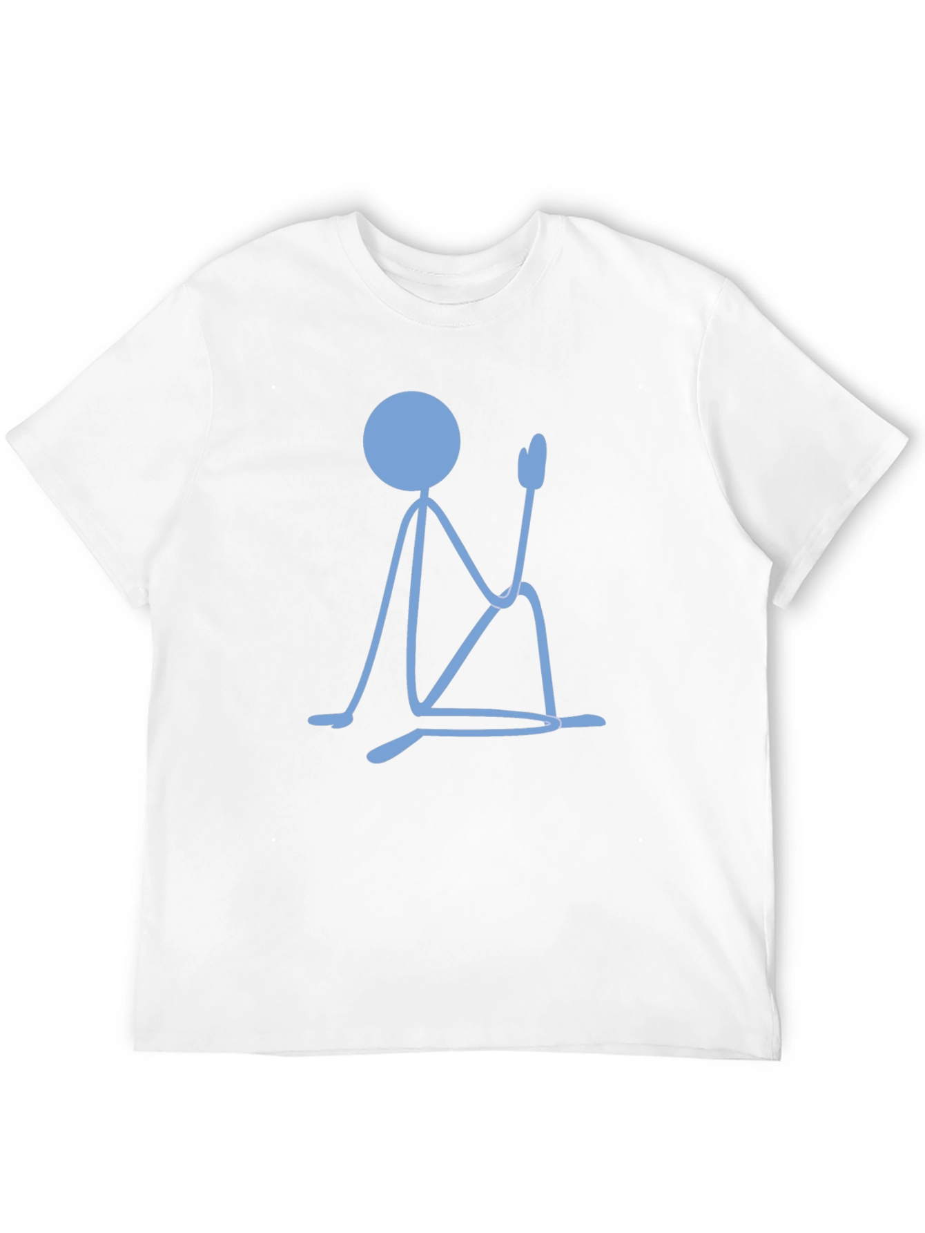 Meditating Stick Figure Graphic Tee - Black