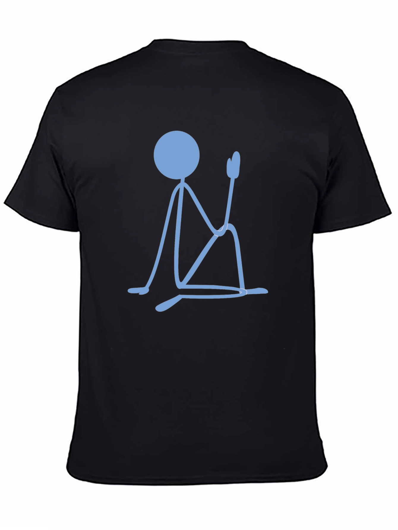 Meditating Stick Figure Graphic Tee - Black