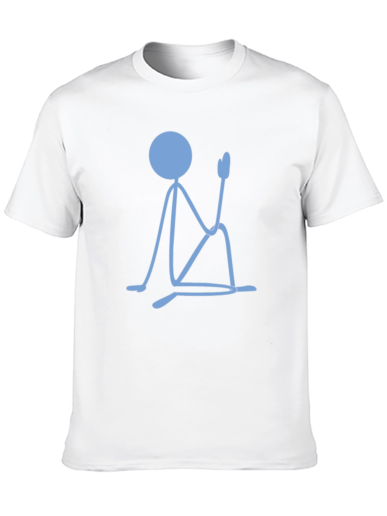 Meditating Stick Figure Graphic Tee - Black