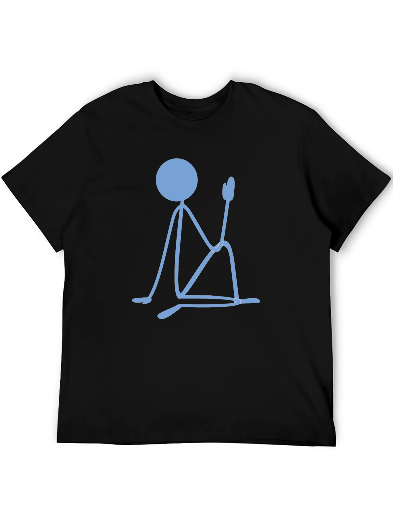 Meditating Stick Figure Graphic Tee - Black