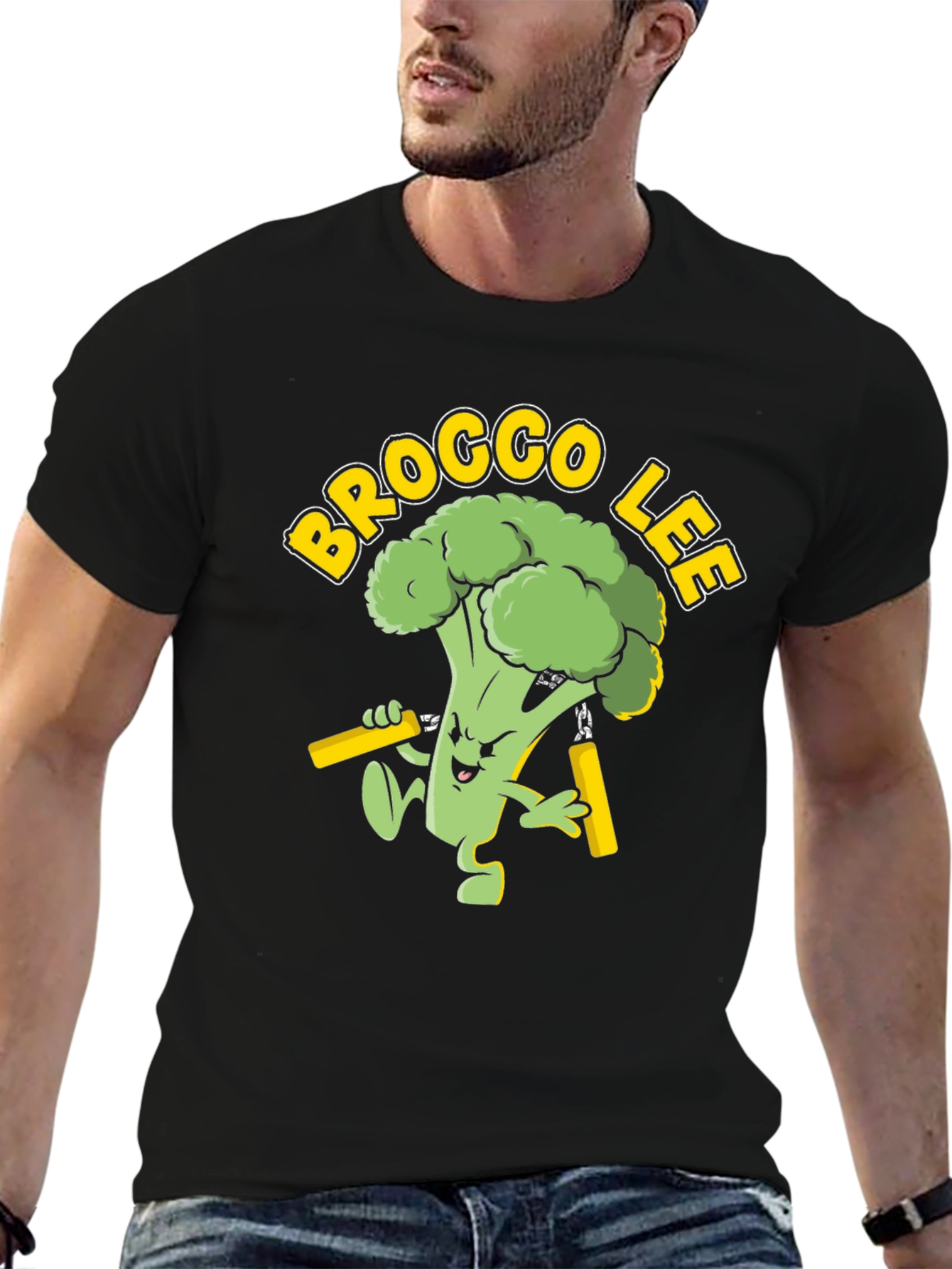 Brocco Lee Graphic Tee - Martial Arts Broccoli!