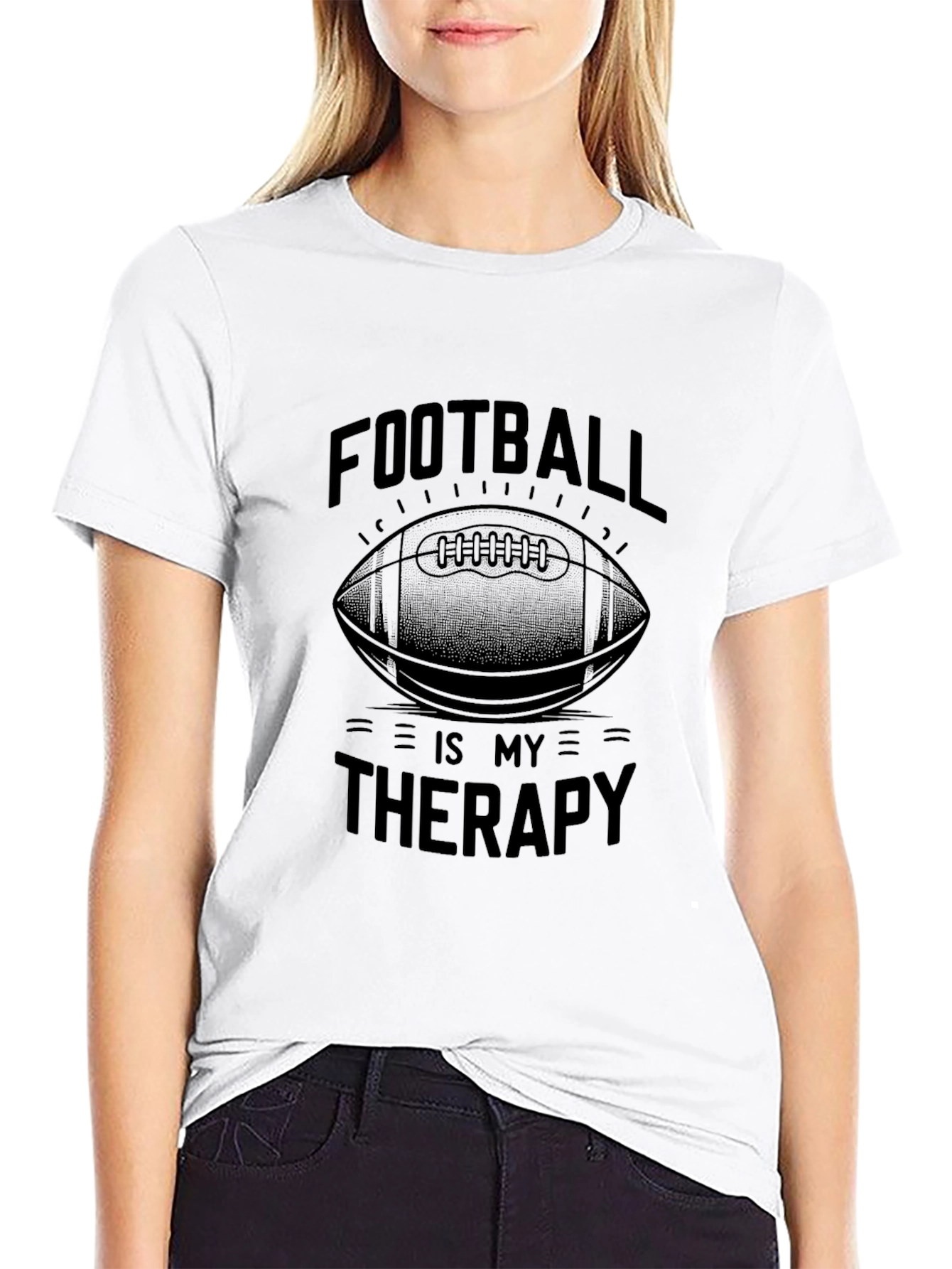 Football Is My Therapy Graphic T-Shirt