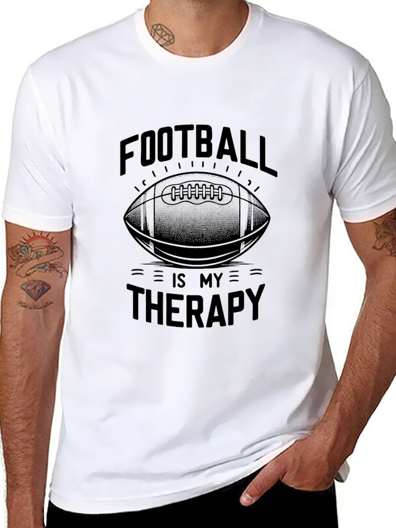 Football Is My Therapy Graphic T-Shirt