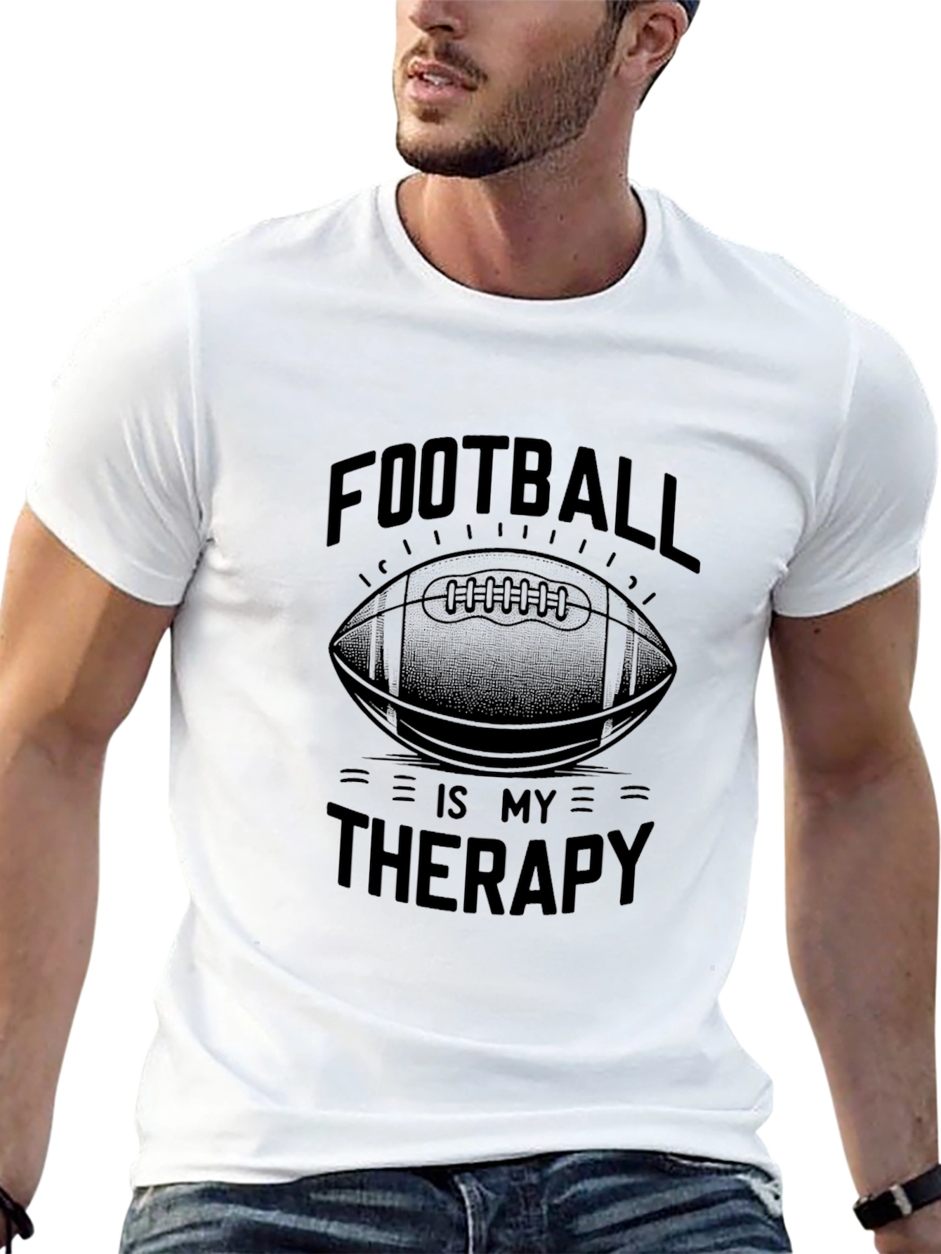 Football Is My Therapy Graphic T-Shirt