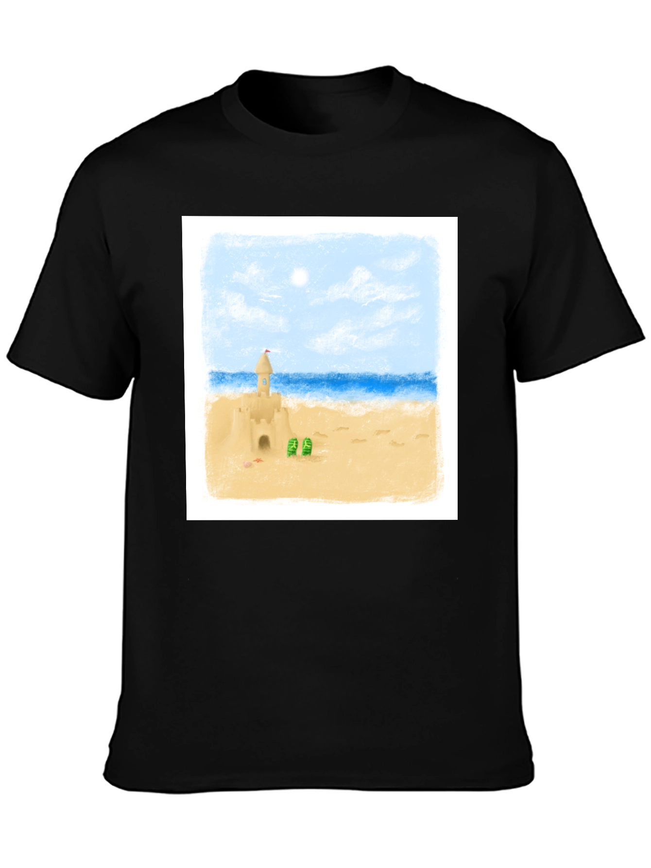 Sandcastle Beach Day T-Shirt - Black