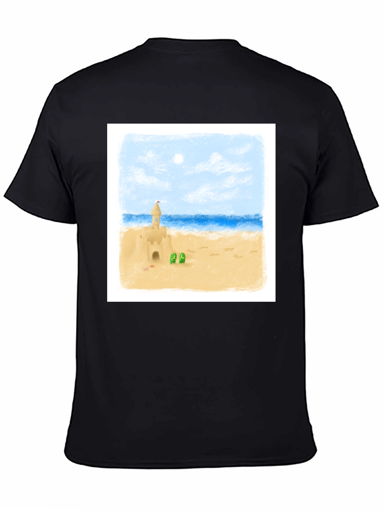 Sandcastle Beach Day T-Shirt - Black