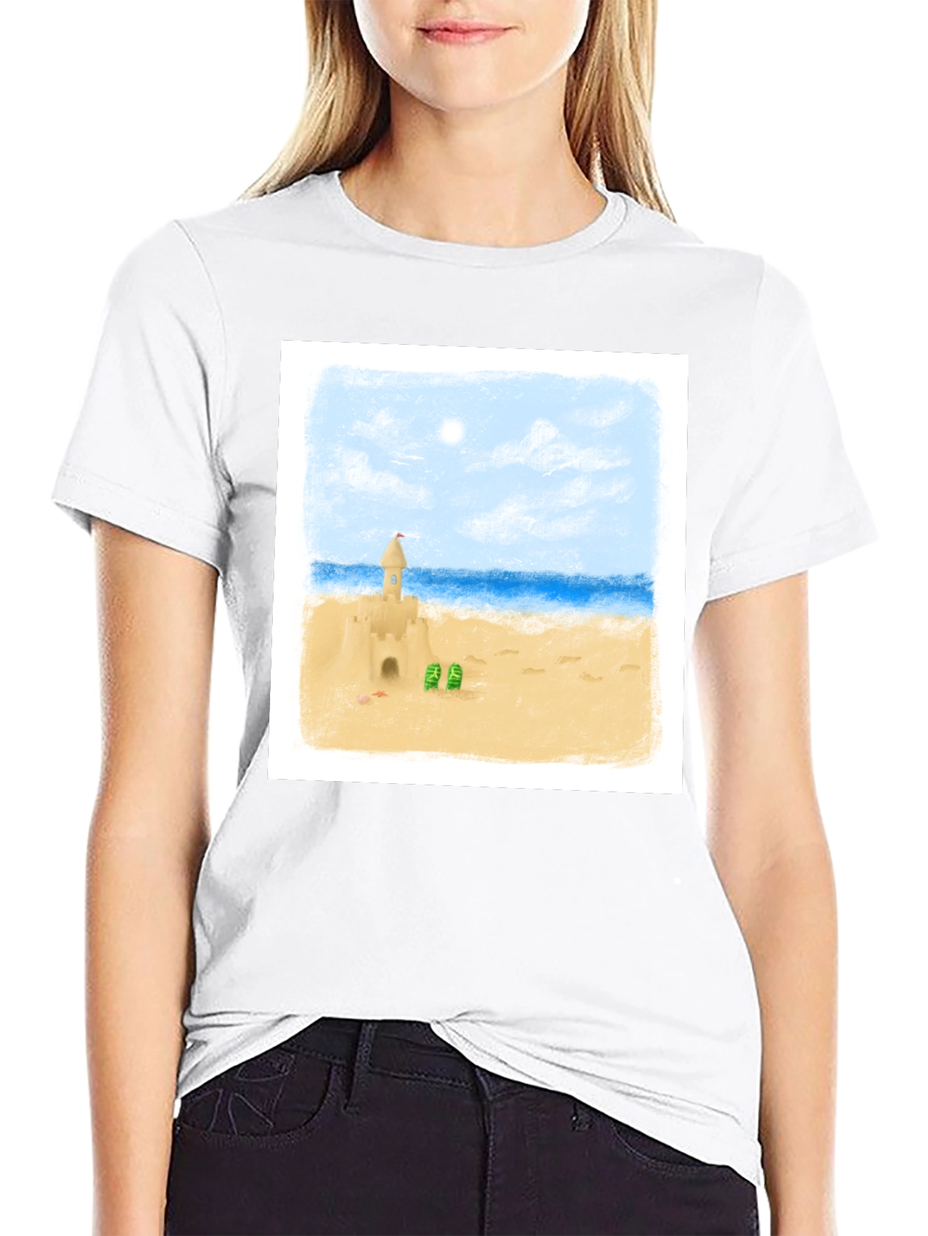 Sandcastle Beach Day T-Shirt - Black