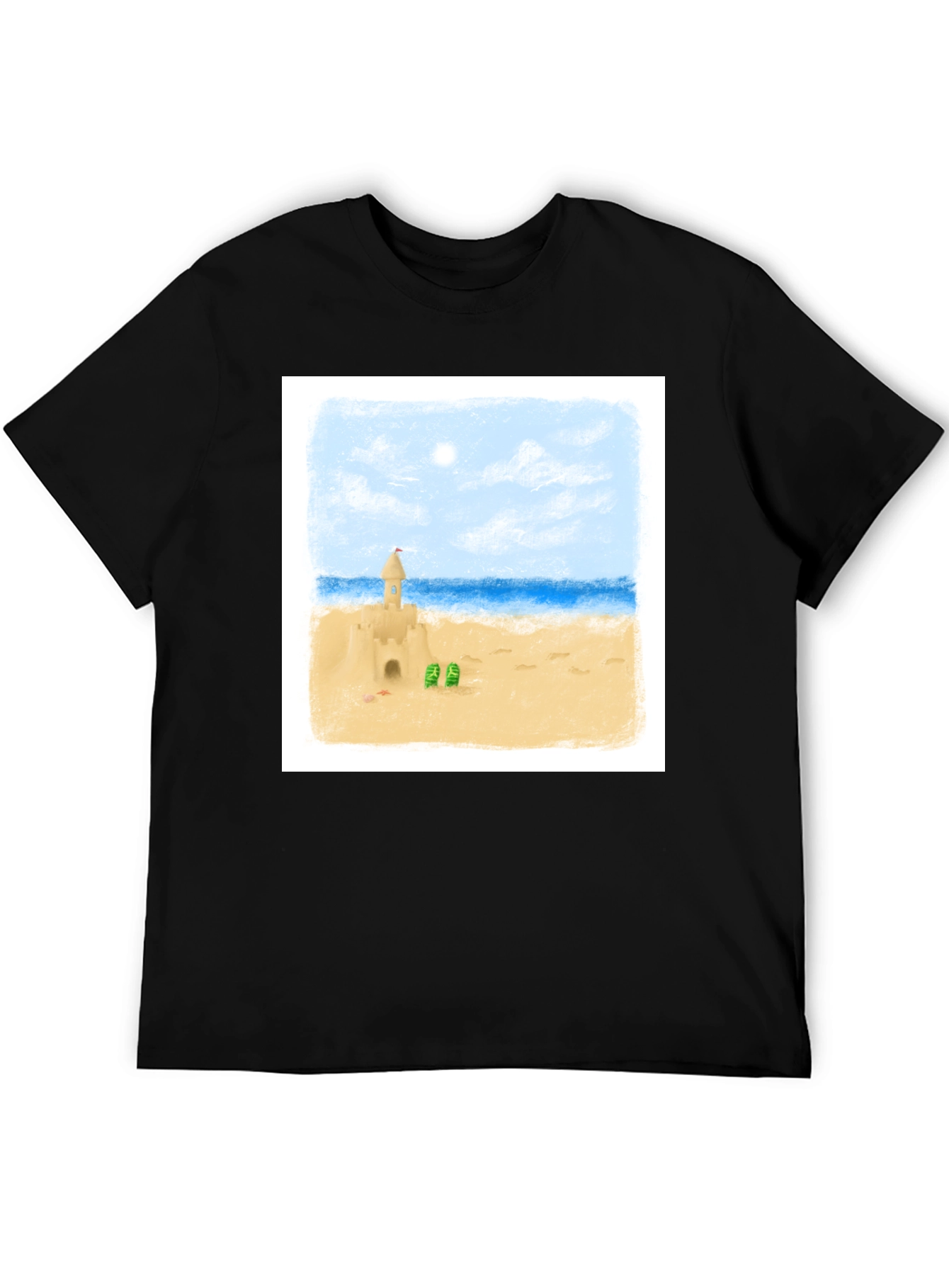 Sandcastle Beach Day T-Shirt - Black