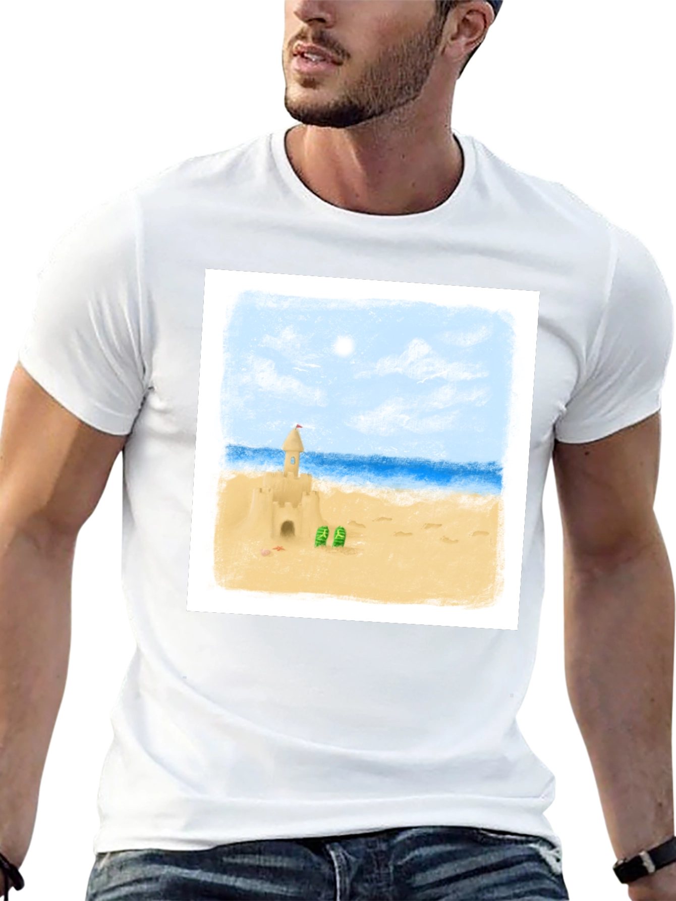 Sandcastle Beach Day T-Shirt - Black