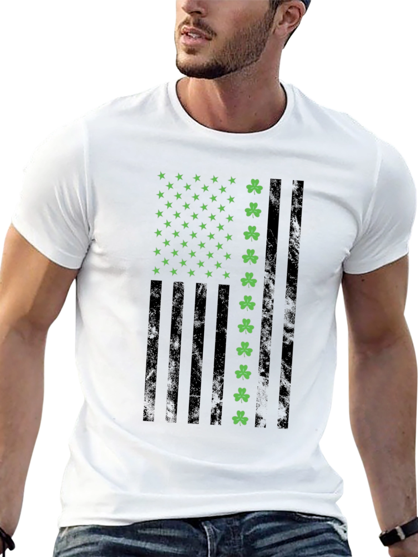 Shamrock USA Flag Graphic T-Shirt