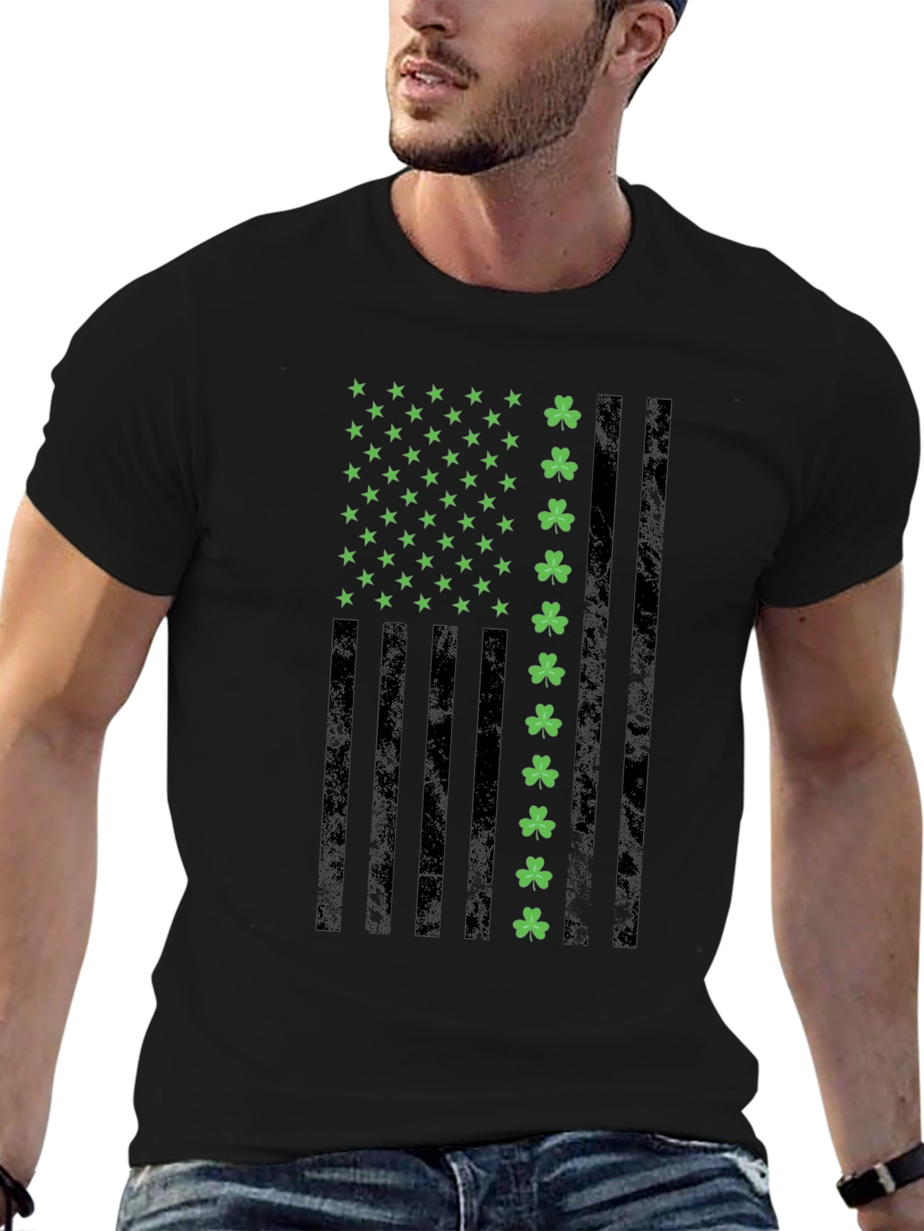 Shamrock USA Flag Graphic T-Shirt