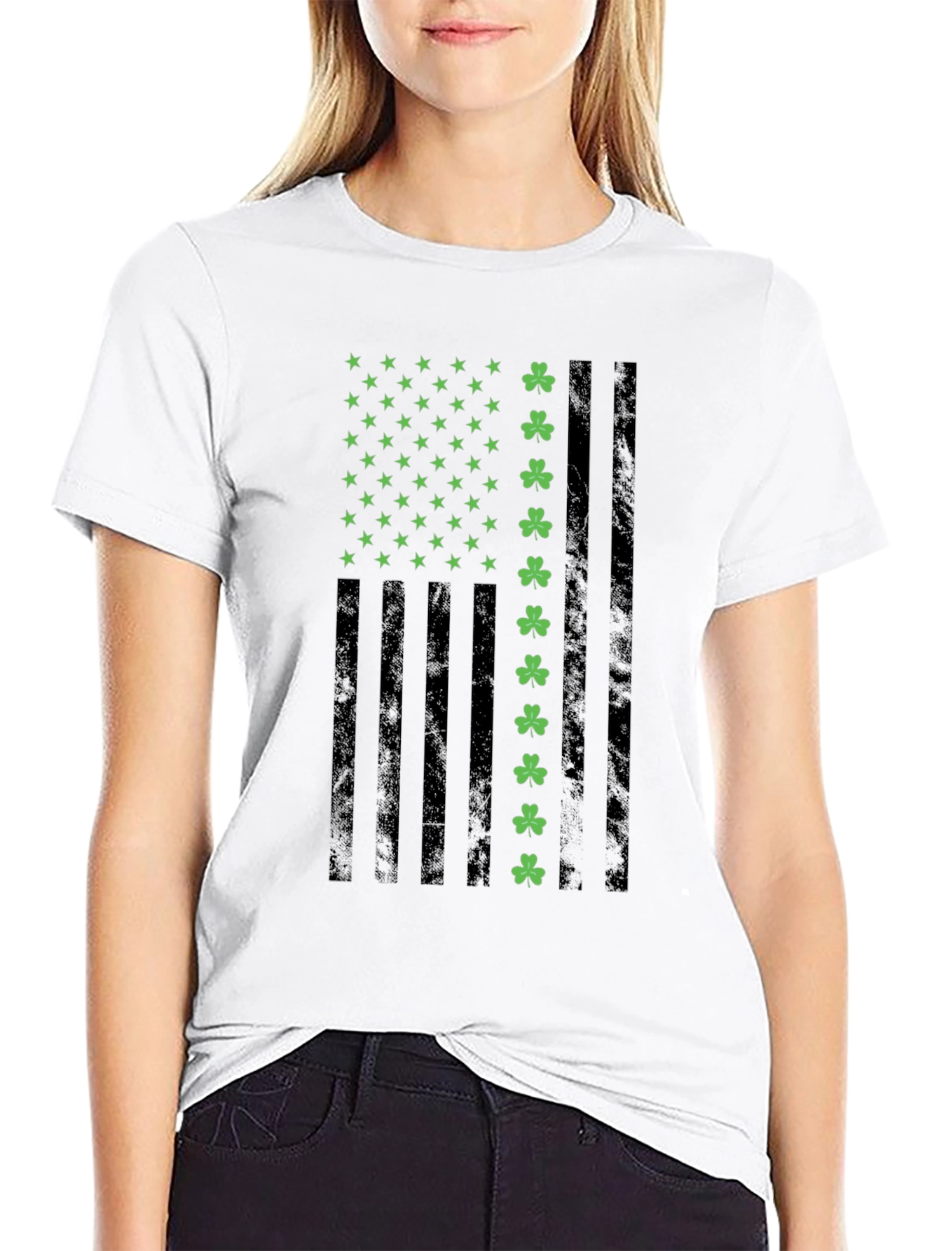 Shamrock USA Flag Graphic T-Shirt