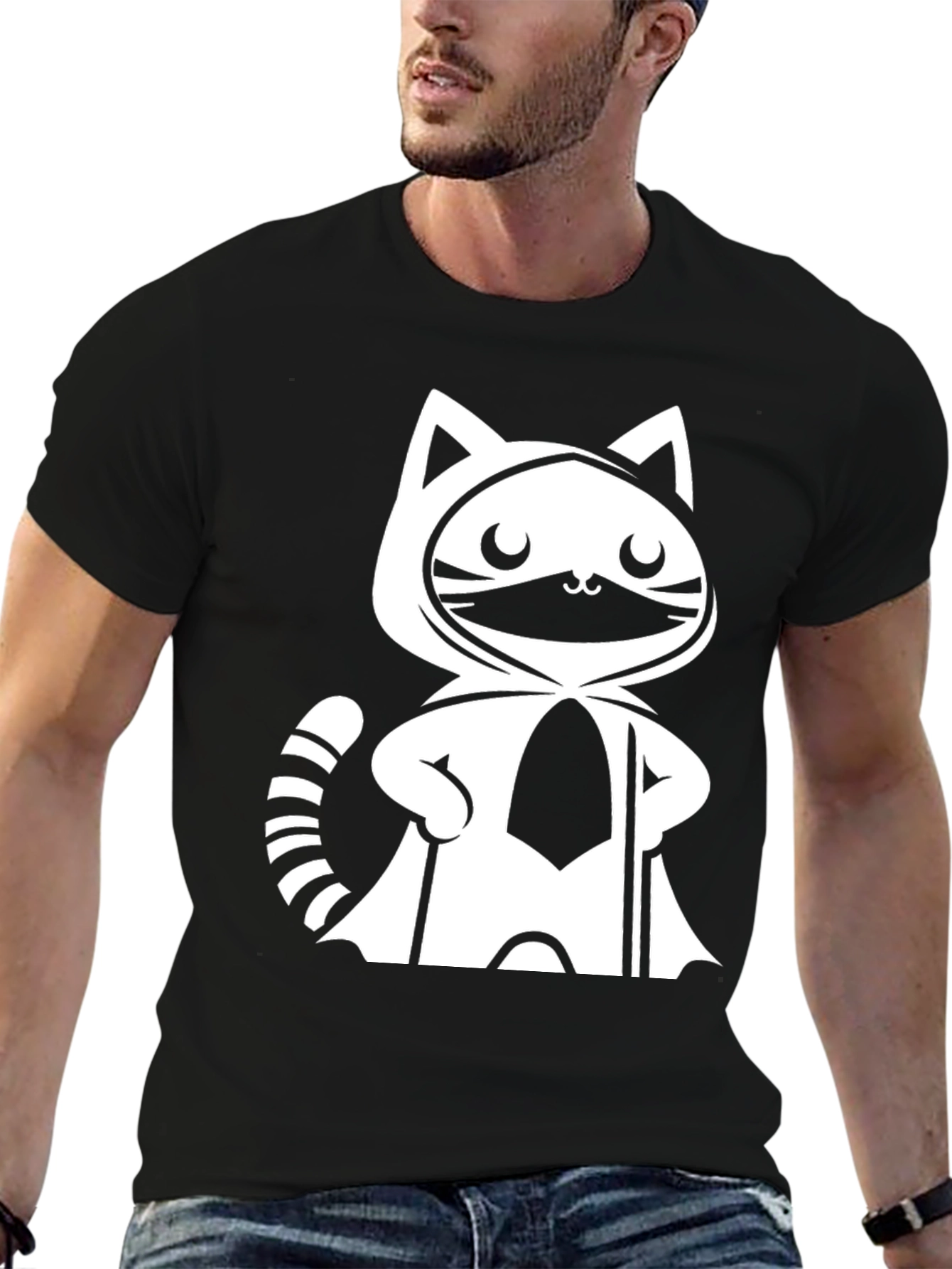 Cool Cat Ninja Graphic Tee - Black