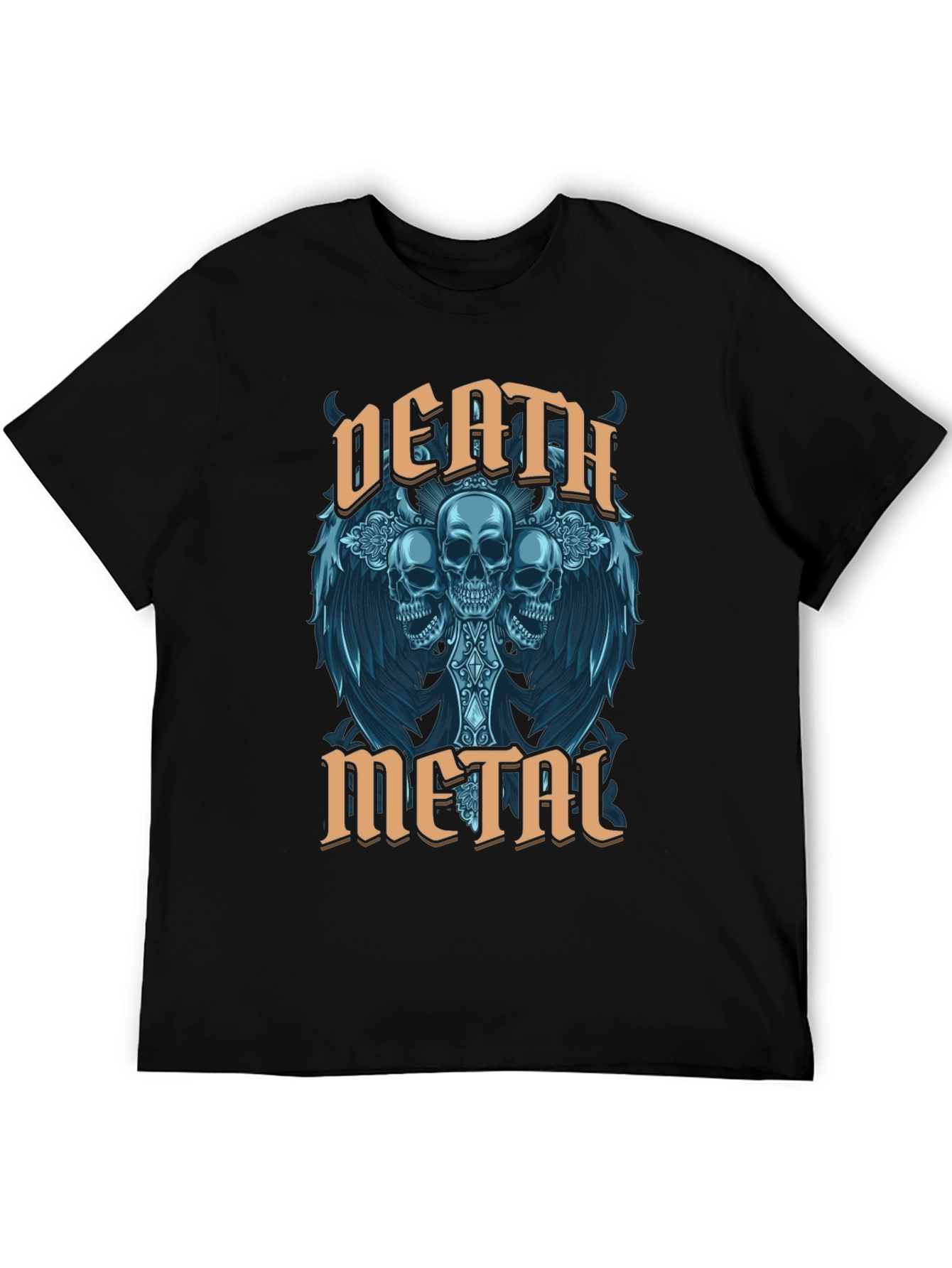 Death Metal Skull Graphic T-Shirt