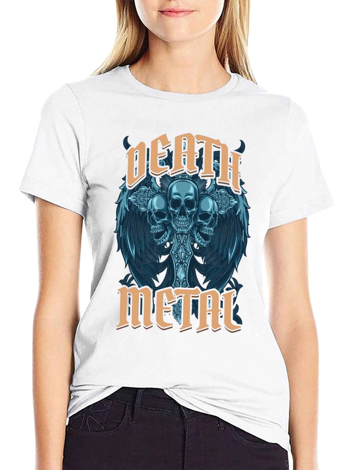 Death Metal Skull Graphic T-Shirt