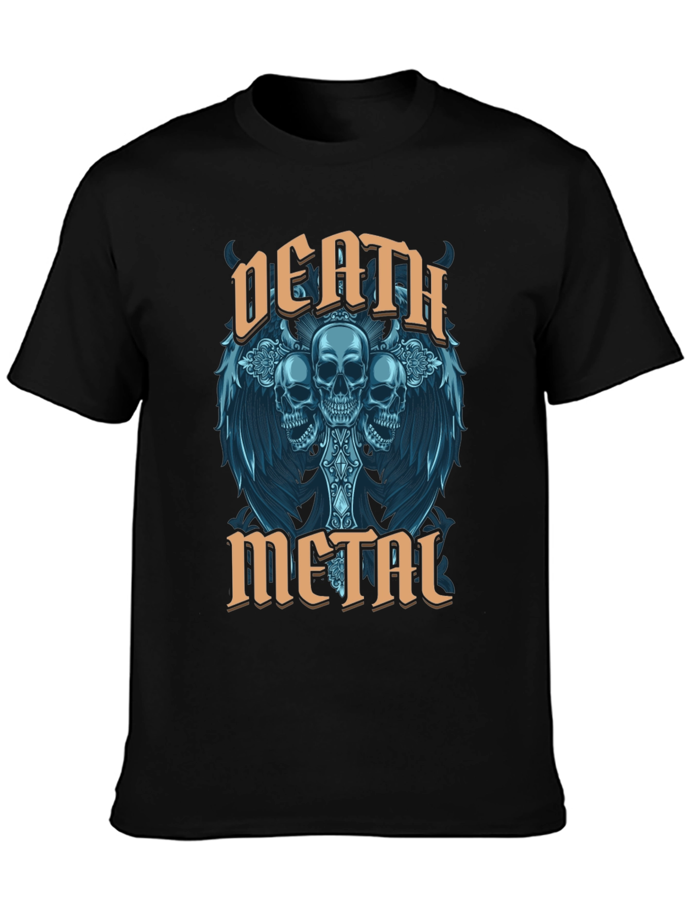 Death Metal Skull Graphic T-Shirt