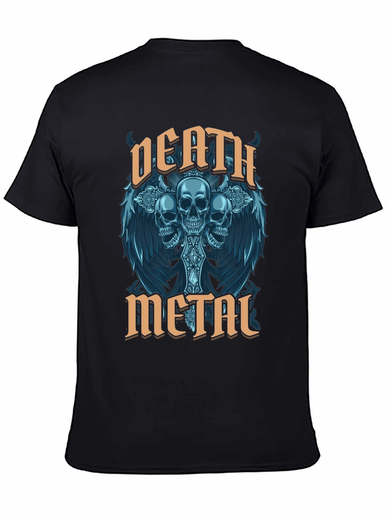 Death Metal Skull Graphic T-Shirt
