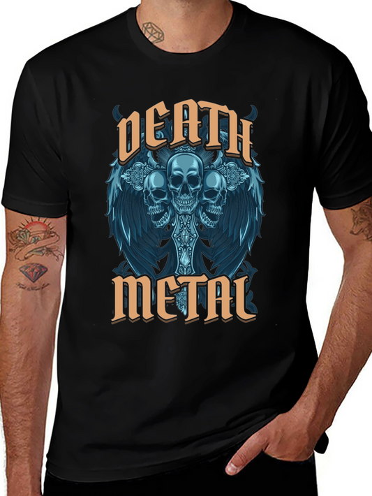 Death Metal Skull Graphic T-Shirt