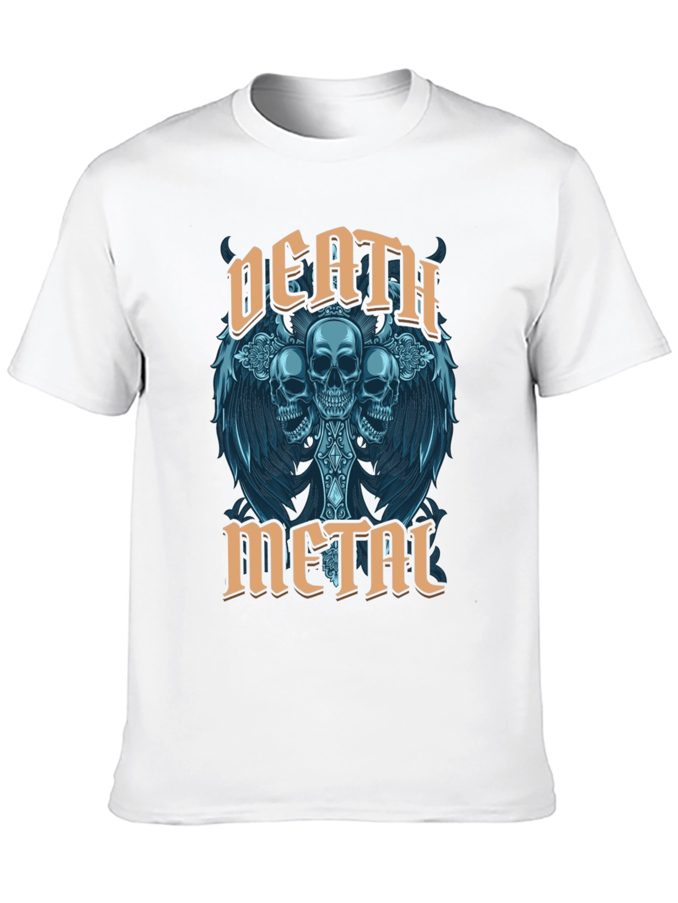 Death Metal Skull Graphic T-Shirt