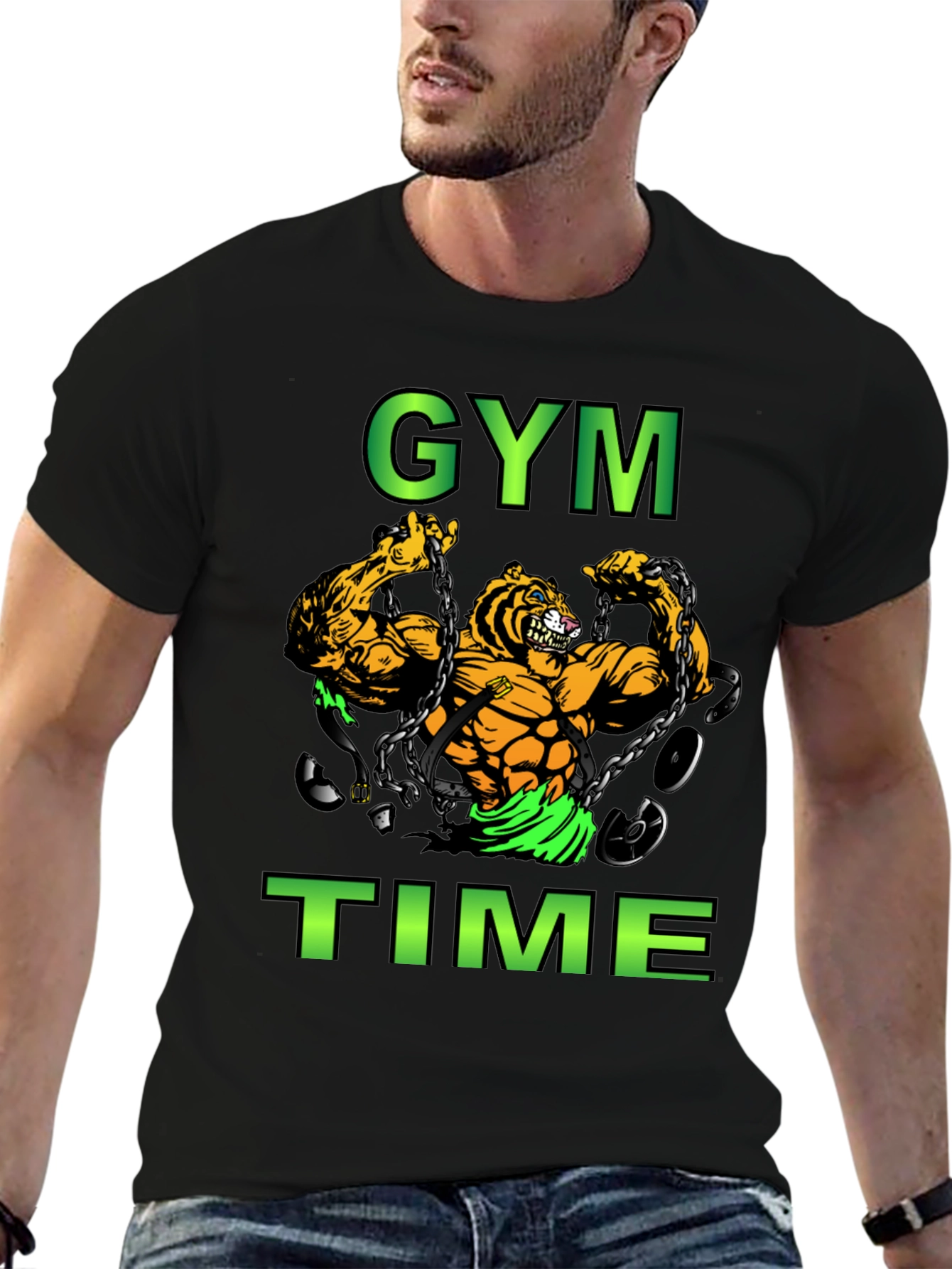 Gym Time Tiger Graphic T-Shirt