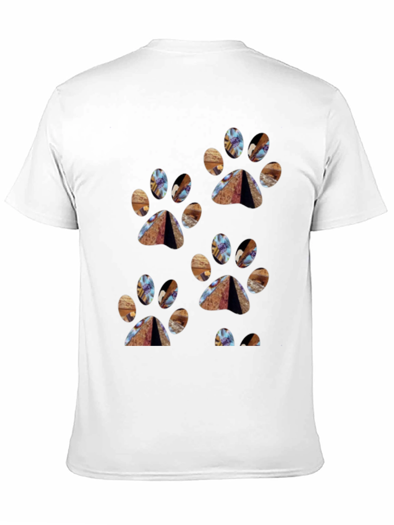 Paw Print Patterned Black T-Shirt
